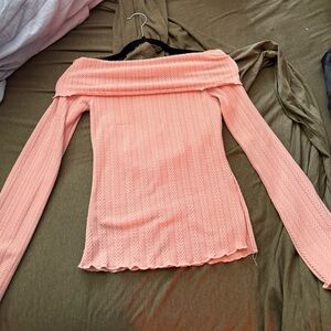 Off-Shoulder Pink Sweater